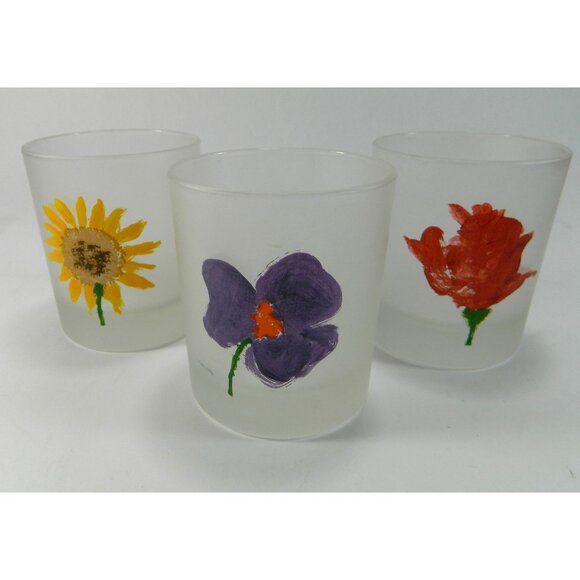 Dartington Double Old Fashioned Spring Time Flowers Glasses Set 3 Floral Design - Picture 10 of 11